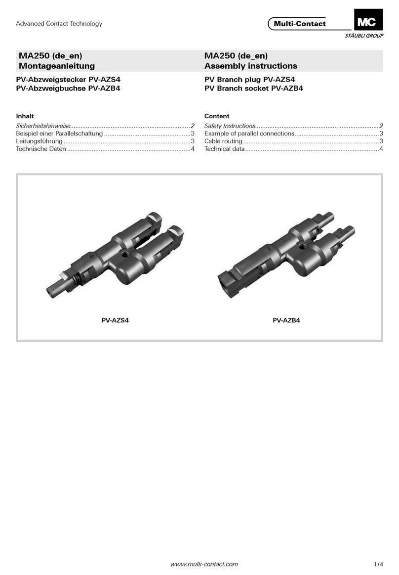 Staubli MC Multi-Contact PV-AZS4 User manual