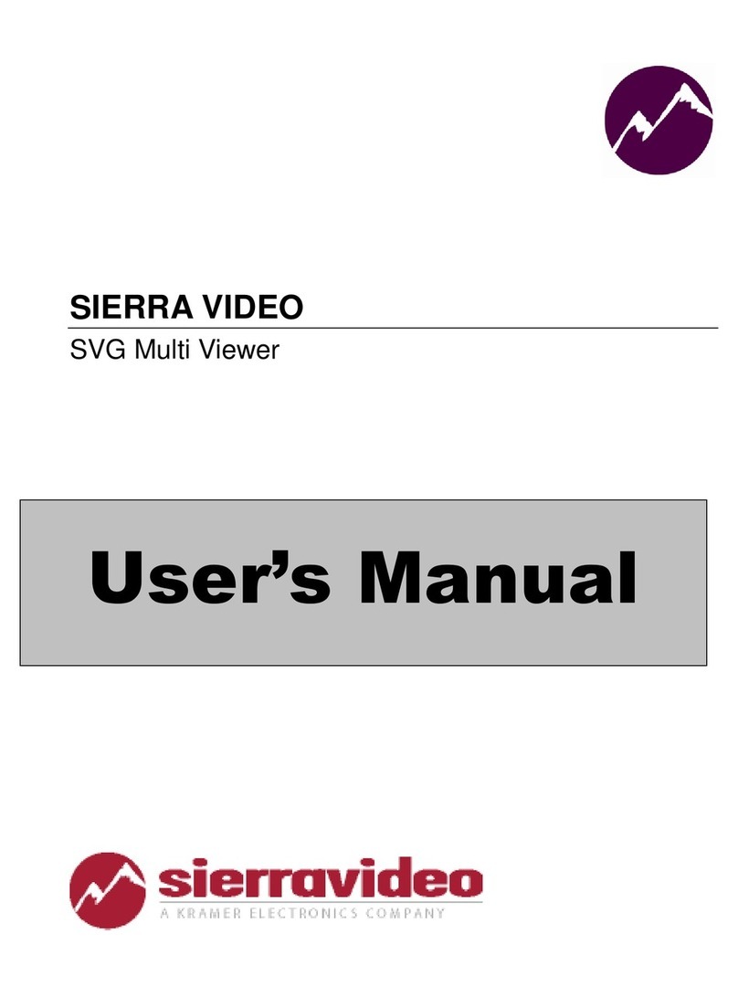 SIERRA VIDEO SYSTEMS SVG user manual