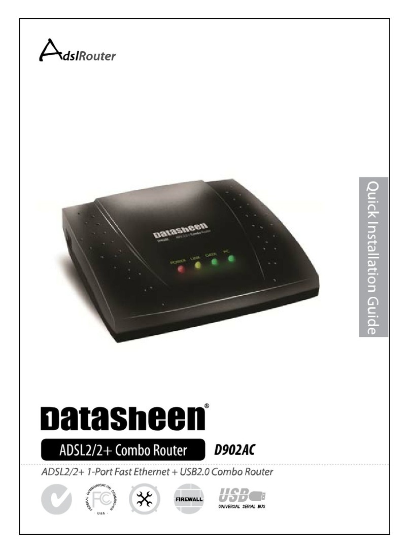Datasheen D902AC Quick installation guide