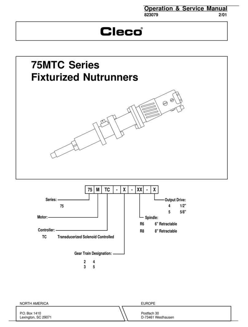 Cleco 75MTC Series Installation and operating instructions
