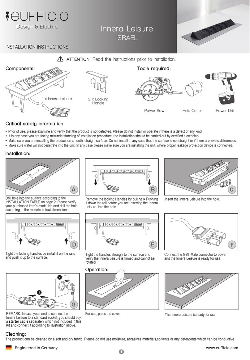 Eufficio Innera Leisure ISRAEL installation instructions