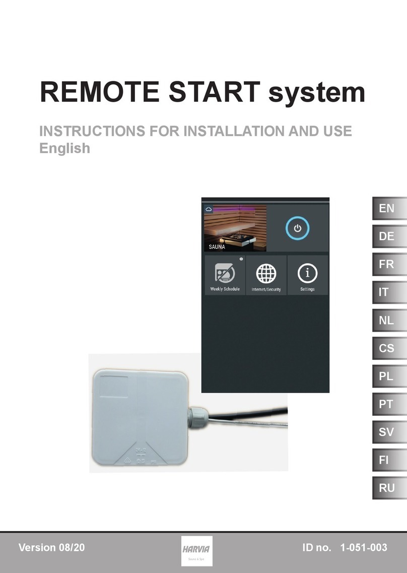 Harvia REMOTE START system Instructions for installation and use