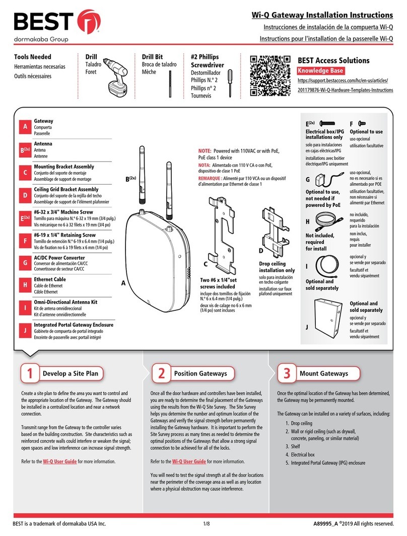 Dormakaba BEST Wi-Q installation instructions