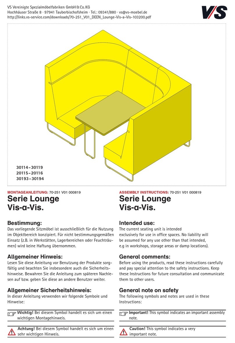 VS Vis-a-Vis Lounge Series User manual VS Vis-a-Vis Lounge Series User manual