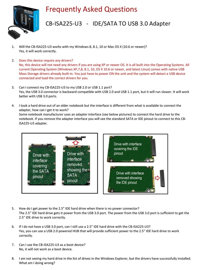 Vantec CB-ISA225-U3 Instruction Manual