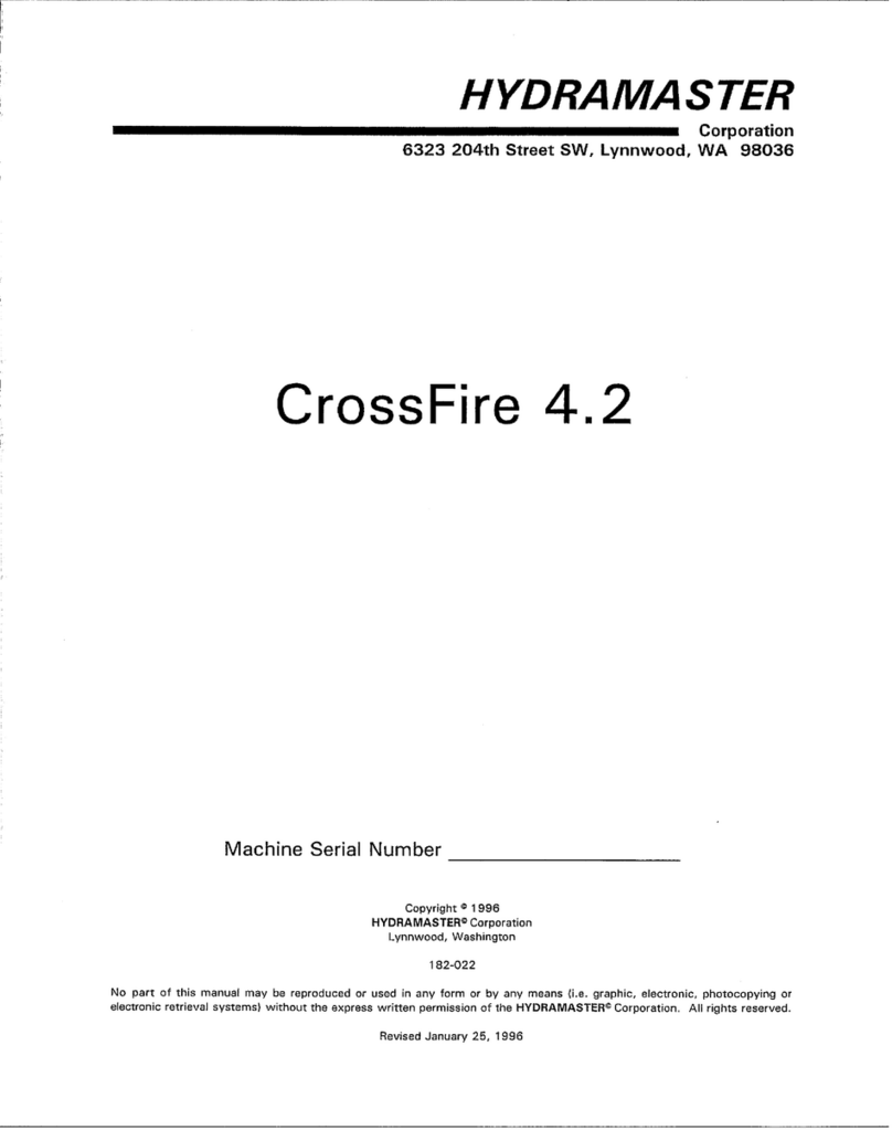 HydraMaster CrossFire 4.2 owner's manual