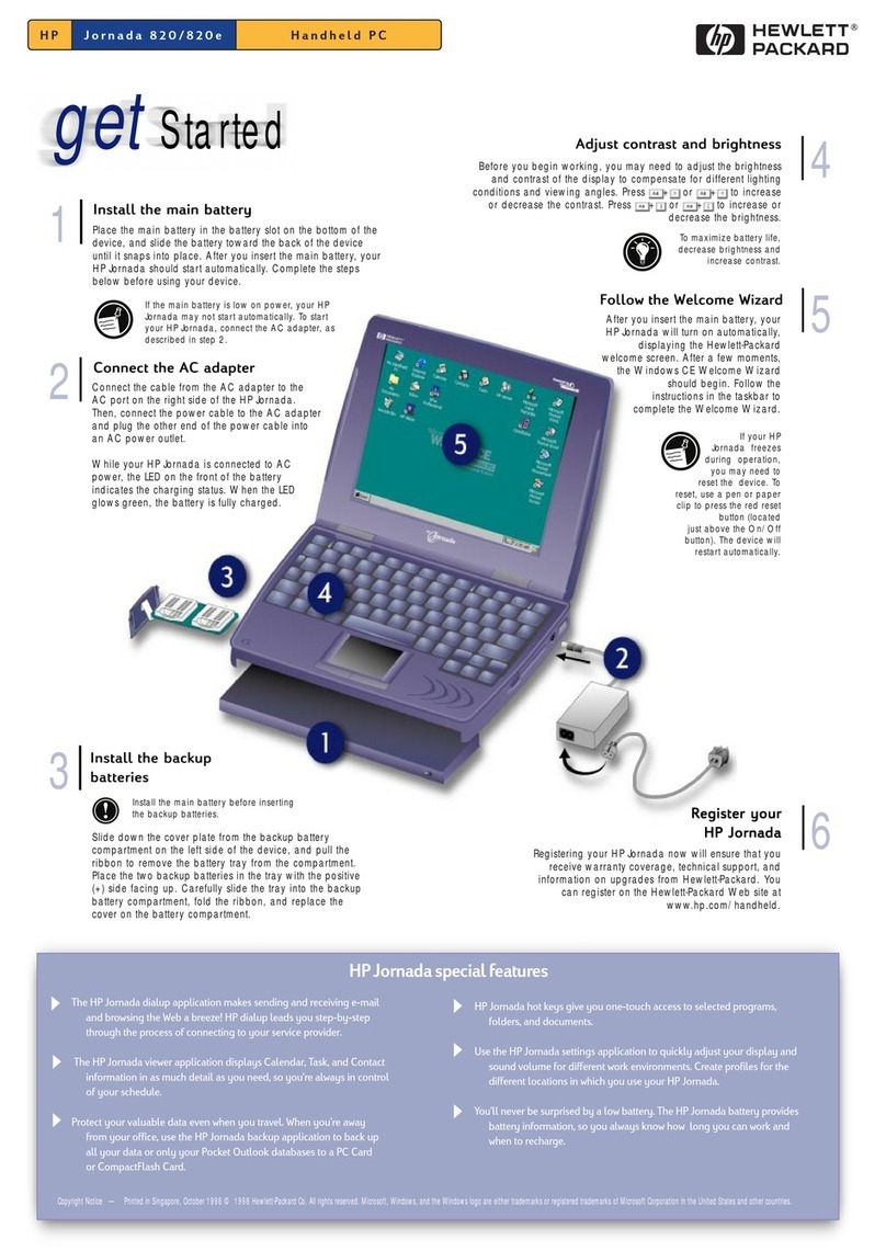 HP Jornada 820 Get started