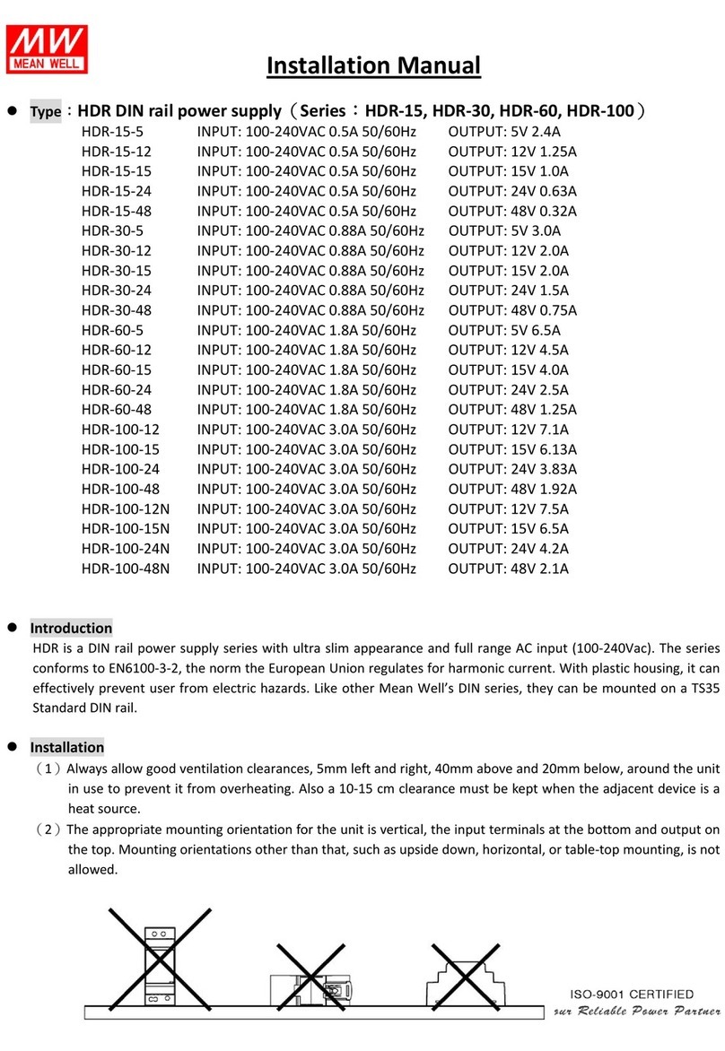 MW HDR-15 Series installation manual