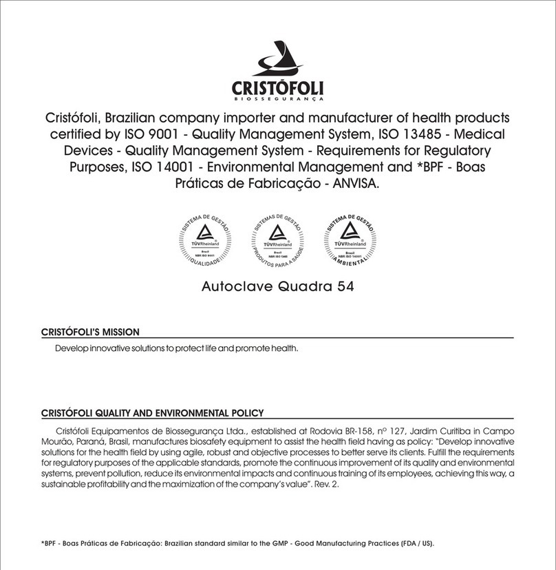 Cristofoli Autoclave Quadra 54 manual