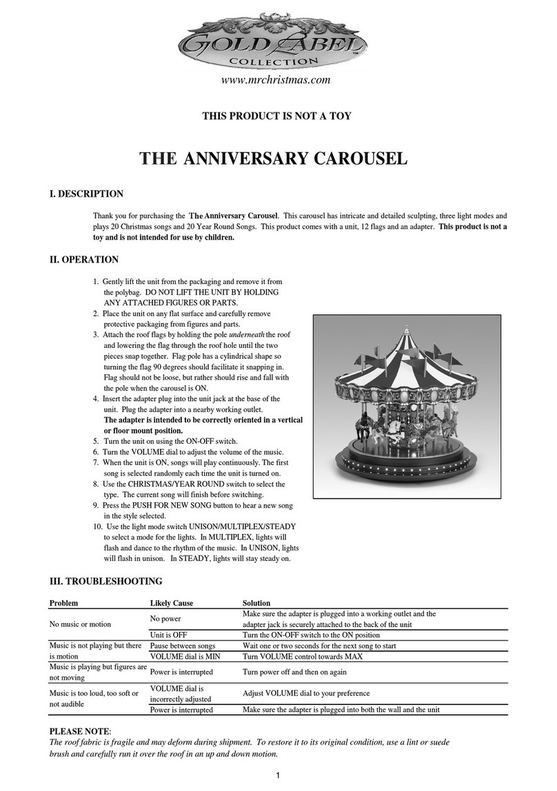 Mr. Christmas Gold Label ANNIVERSARY CAROUSEL manual Mr. Christmas Gold Label ANNIVERSARY CAROUSEL manual