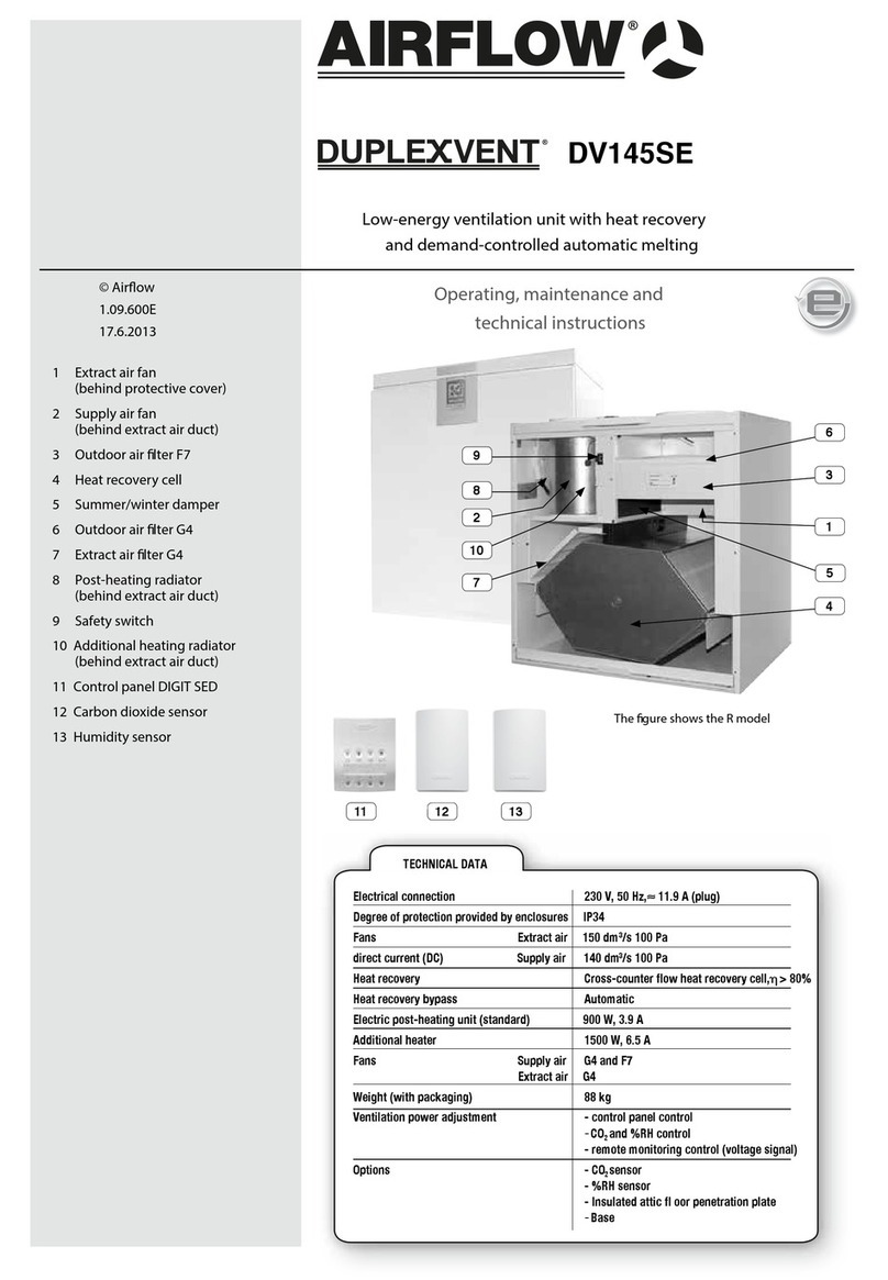 Airflow DUPLEXVENT DV145SE Owner's manual