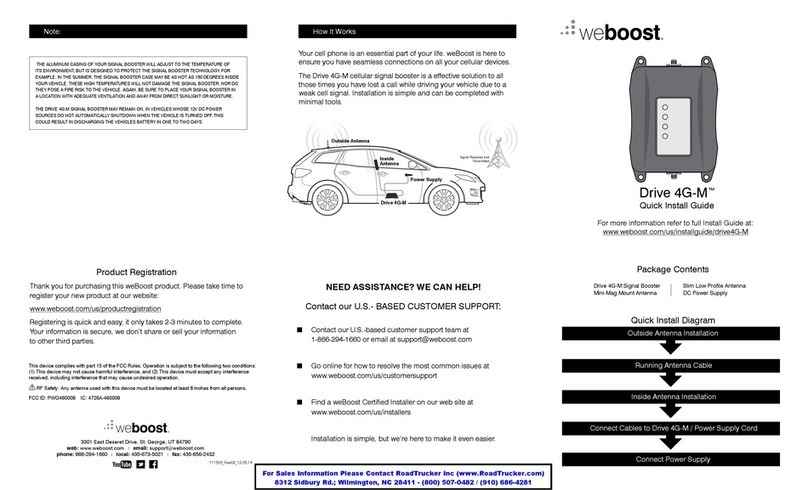 weBoost Drive 4G-M Quick install guide