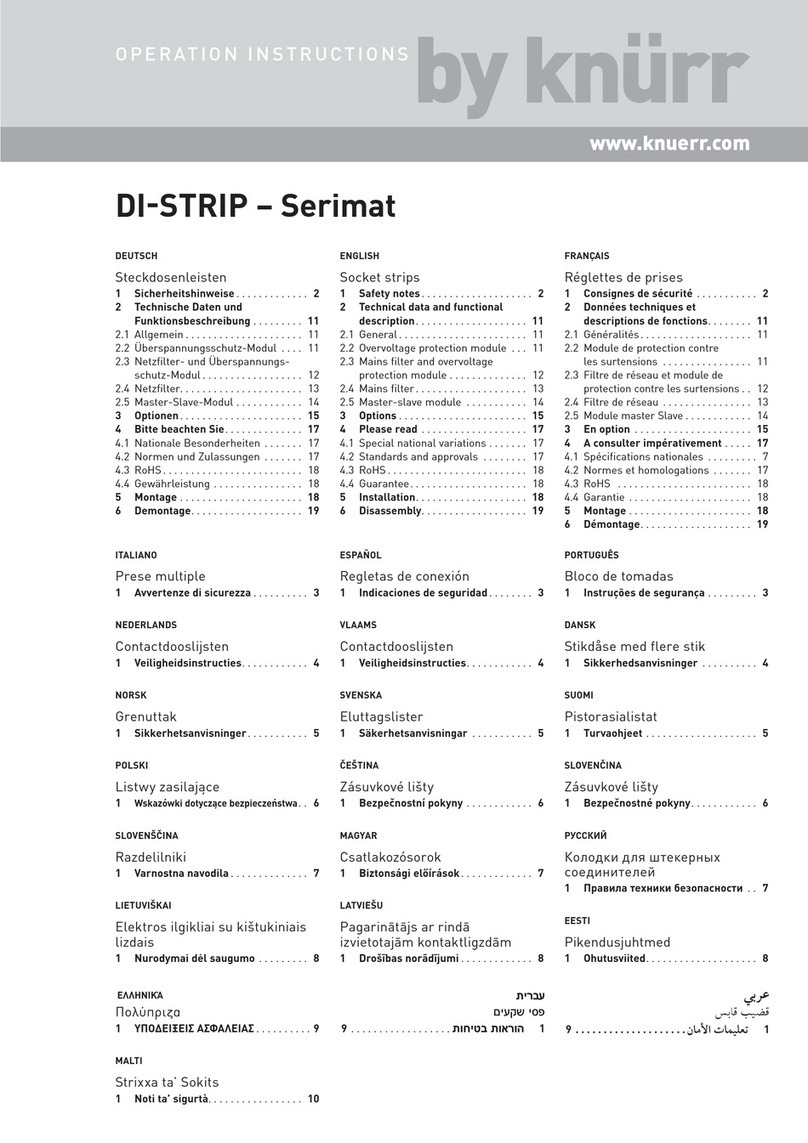 Knurr DI-STRIP operating instructions
