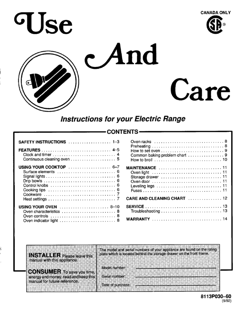 Norge L3510PRV Use and care guide