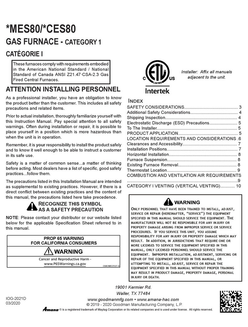 Amana MES80 User manual