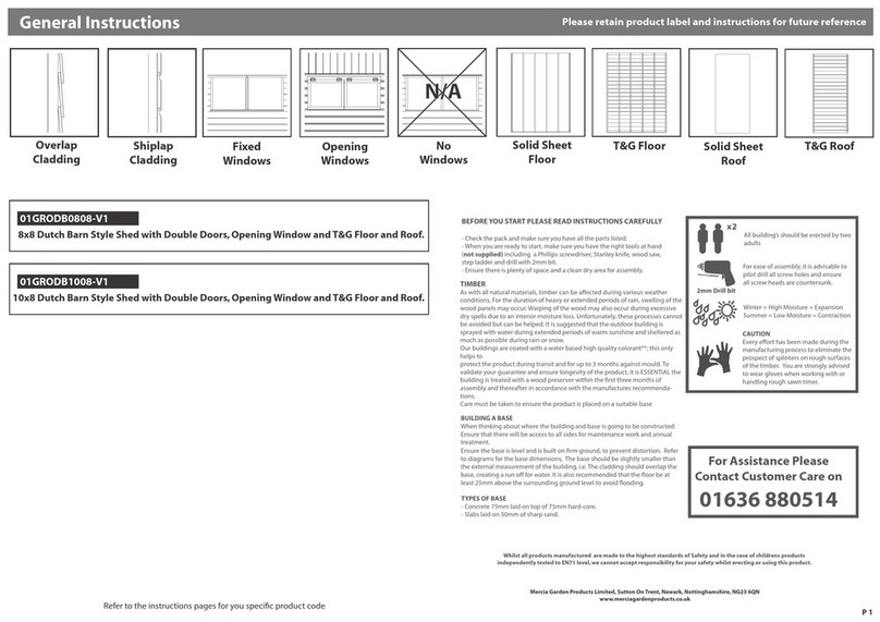 Mercia Garden Products 01GRODB0808-V1 Assembly instructions