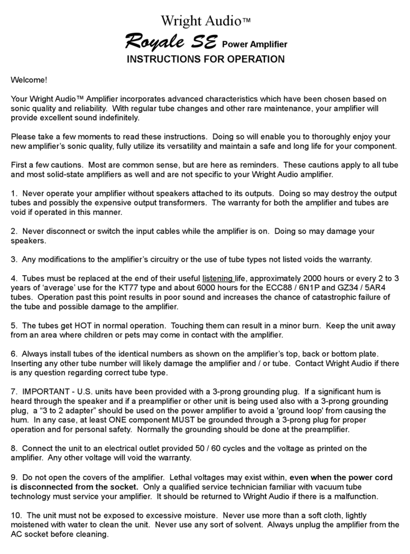 Wright Audio Royale SE Operation and maintenance manual