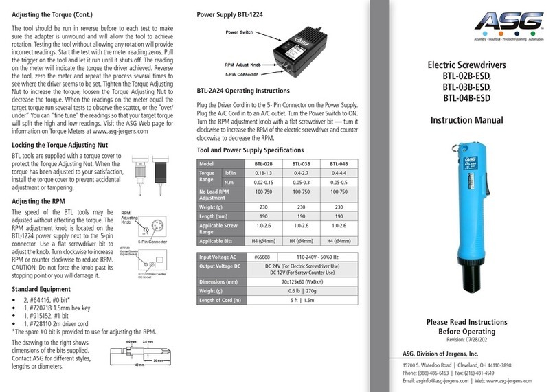 ASG BTL-02B-ESD instruction manual