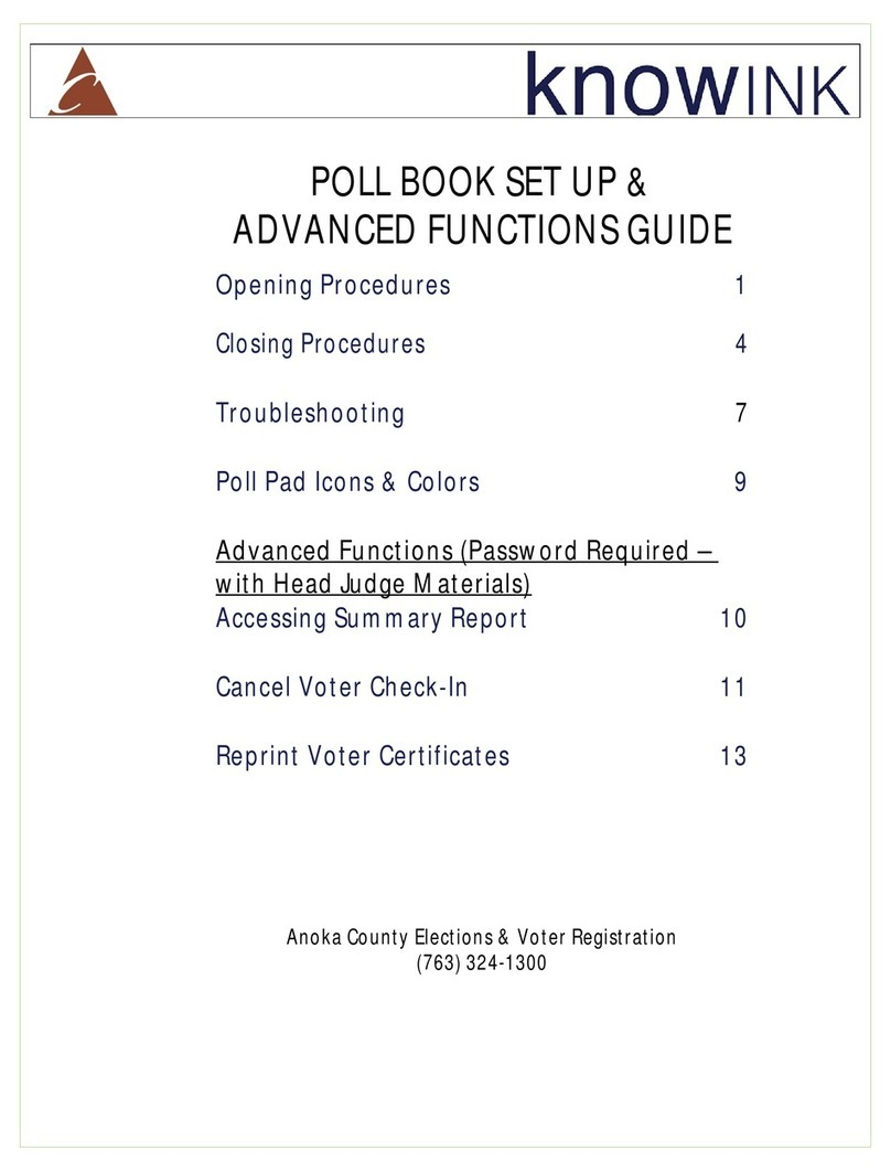 KNOWINK POLL BOOK SET UP & ADVANCED FUNCTIONS GUIDE KNOWINK POLL BOOK SET UP & ADVANCED FUNCTIONS GUIDE