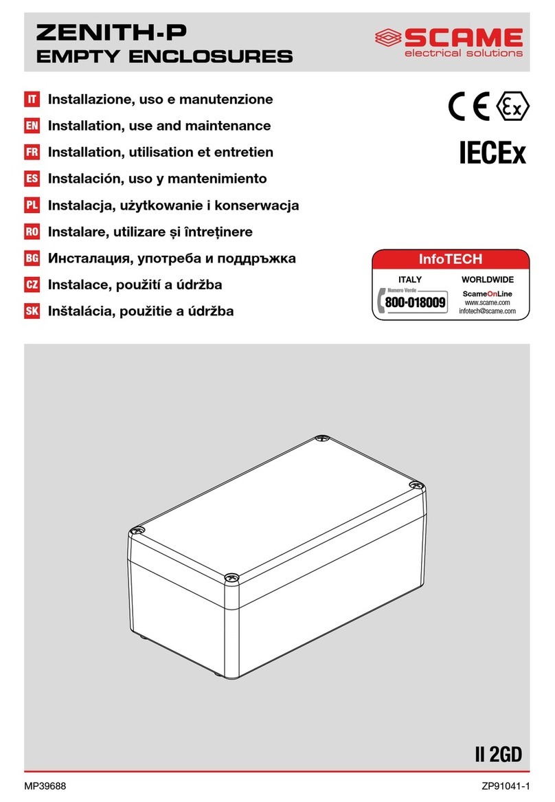 Scame ZENITH-P Installation, use and maintenance