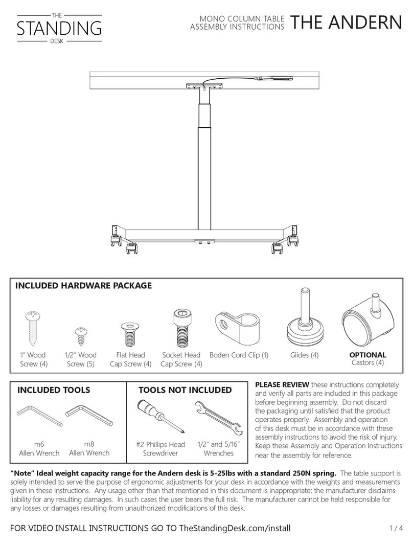 THE STANDING DESK THE ANDERN User manual