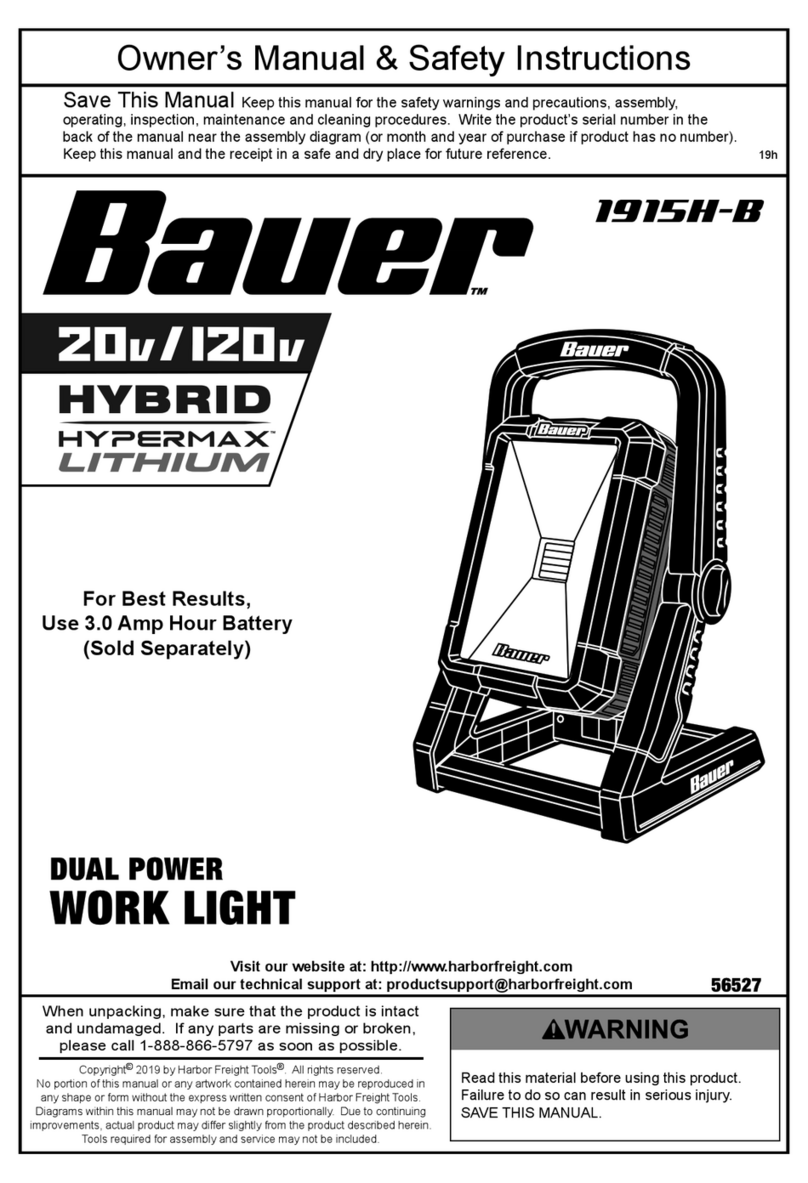 Bauer Hypermax Lithium 1915H-B Owner's manual & safety instructions