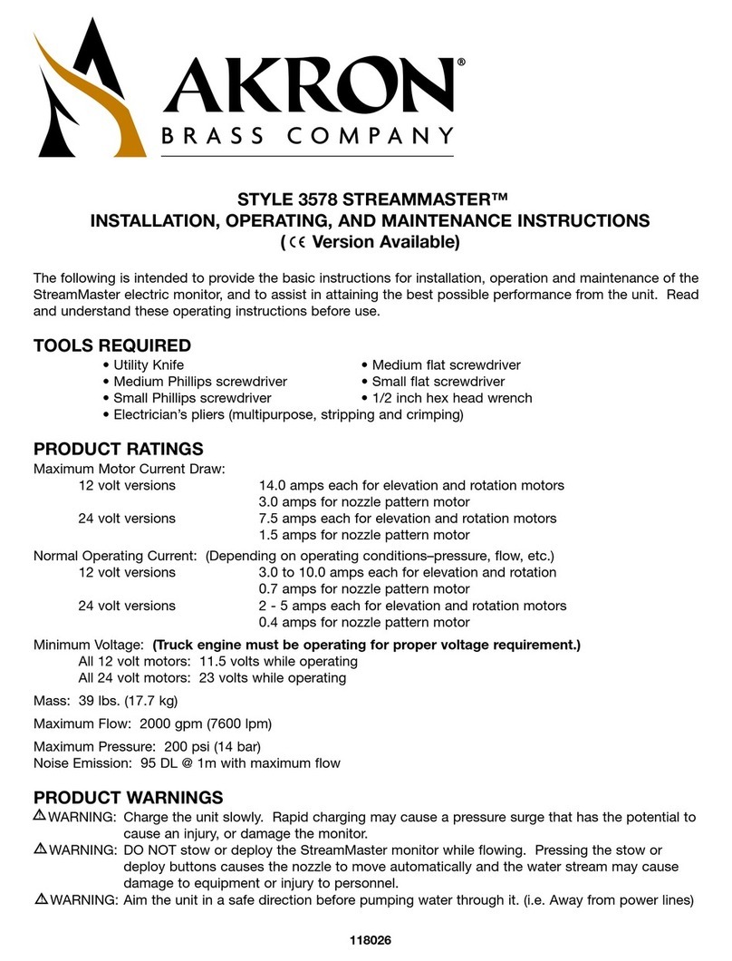 Akron 3578 STREAMMASTER Installation, operating and maintenance instructions