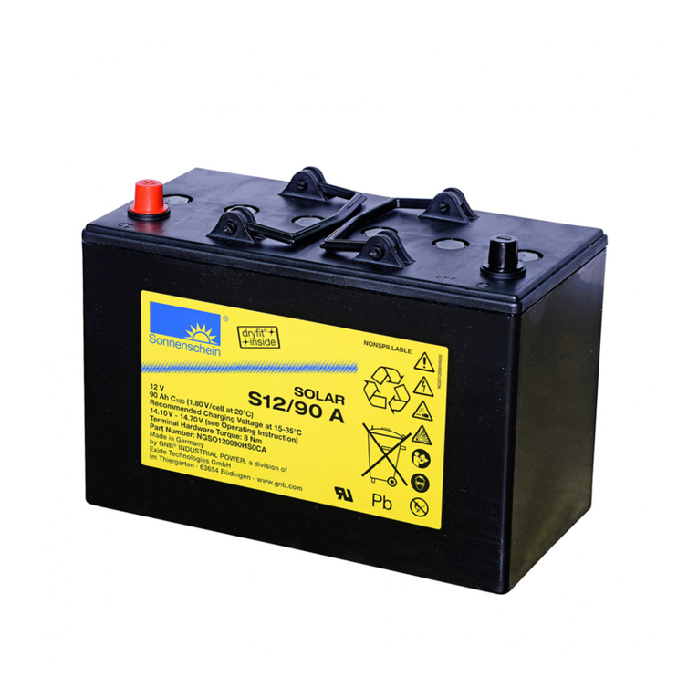Exide Sonnenschein SOLAR Operating	 instruction