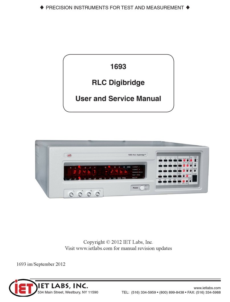 IET Labs, Inc. RLC Digibridge 1693 User and service manual