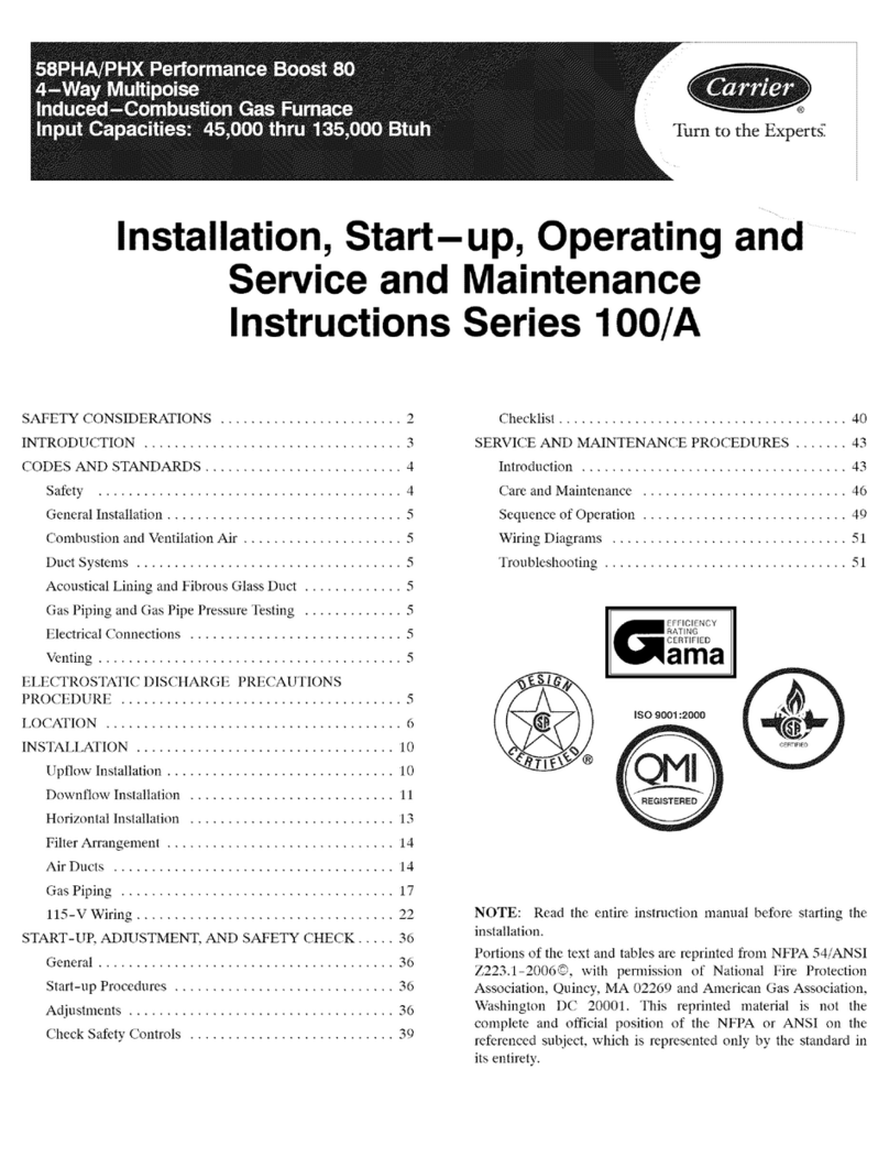 Carrier 100/A Series Installation, start-up, operating and service and maintenance instructions