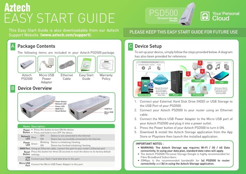 Aztech PSD500 Easy start guide