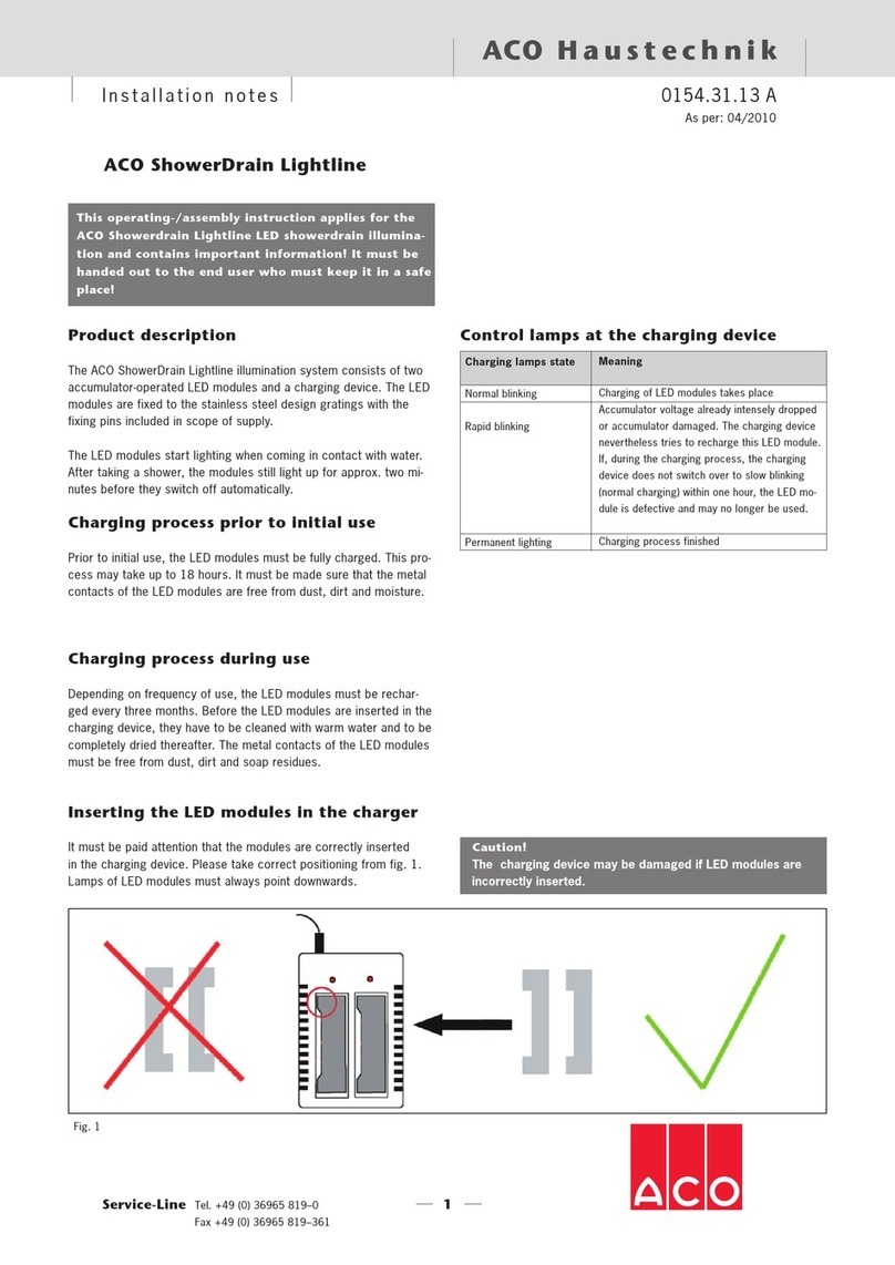 ACO ShowerDrain Lightline Installation notes