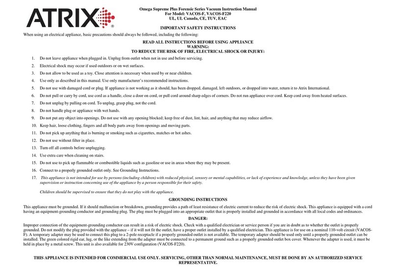 Atrix Omega Supreme Plus Forensic Series User manual