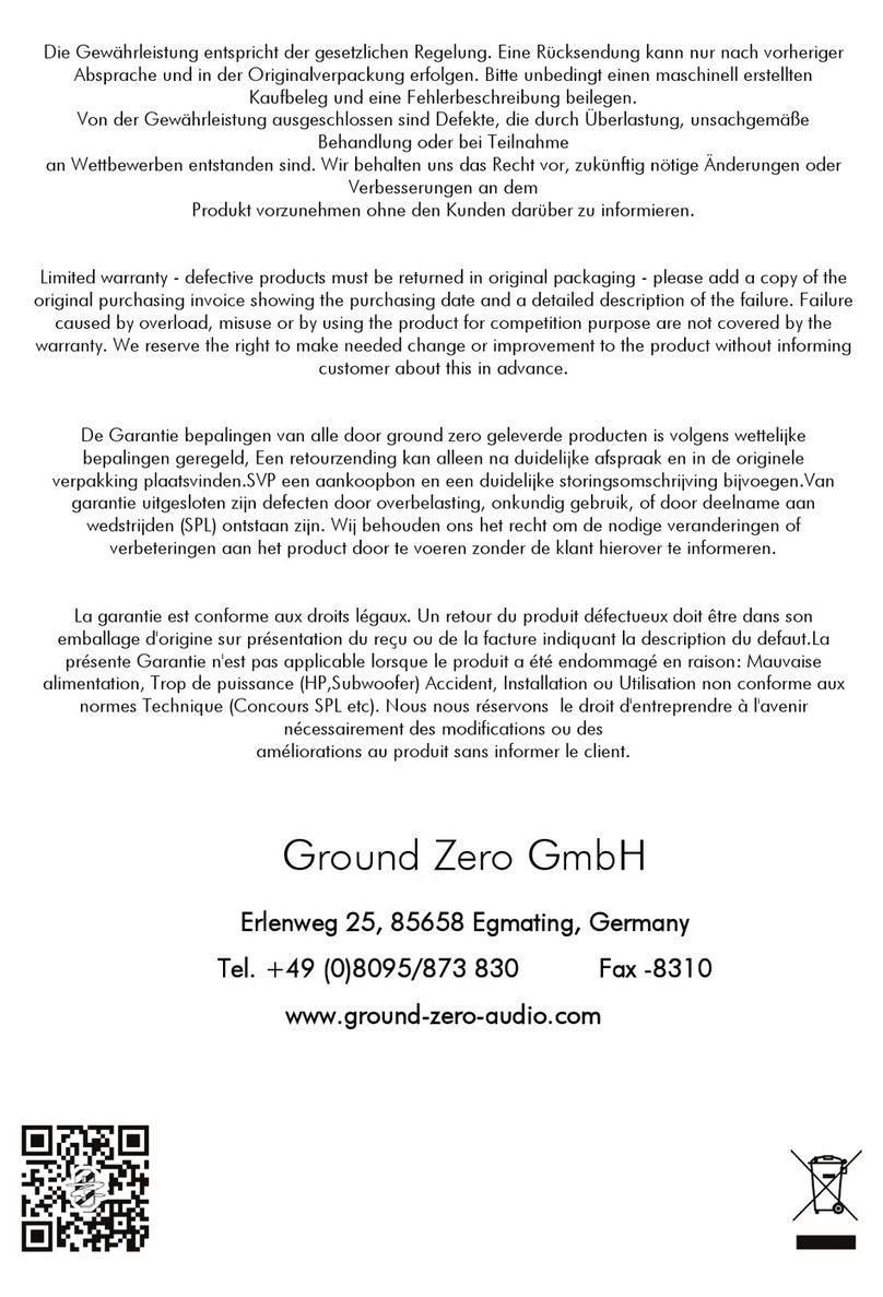Ground Zero IRIDIUM SERIES owner's manual