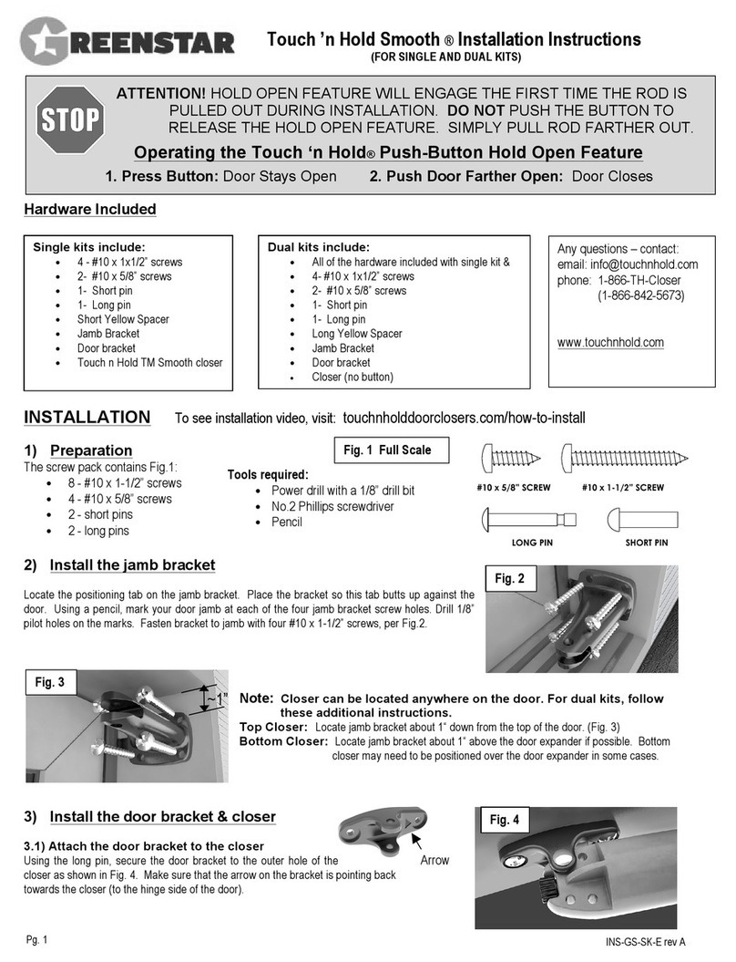Green Star Touch 'n Hold Smooth installation instructions