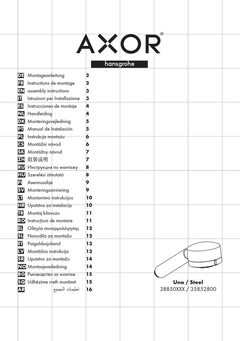 Hans Grohe AXOR Uno 38850 Series User manual Hans Grohe AXOR Uno 38850 Series User manual