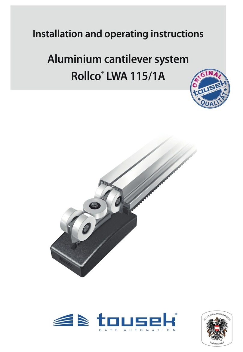 tousek Rollco LWA 115/1A Installation and operating instructions