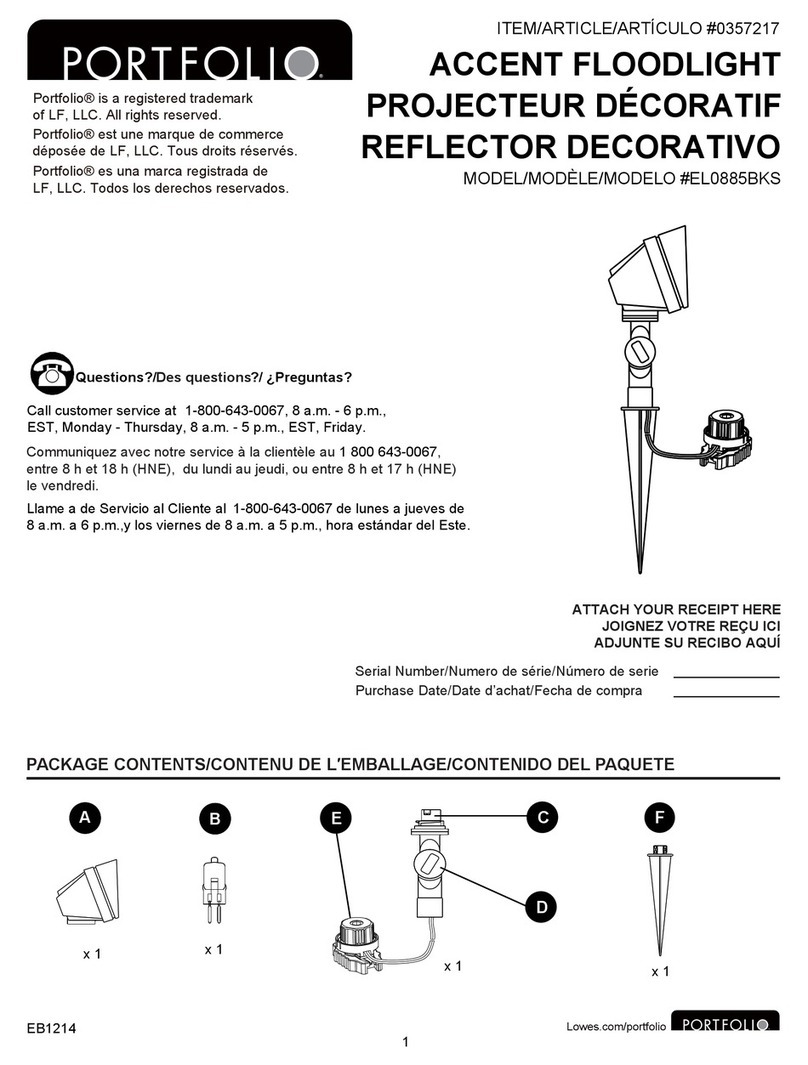 LF PORTFOLIO EL0885BKS manual