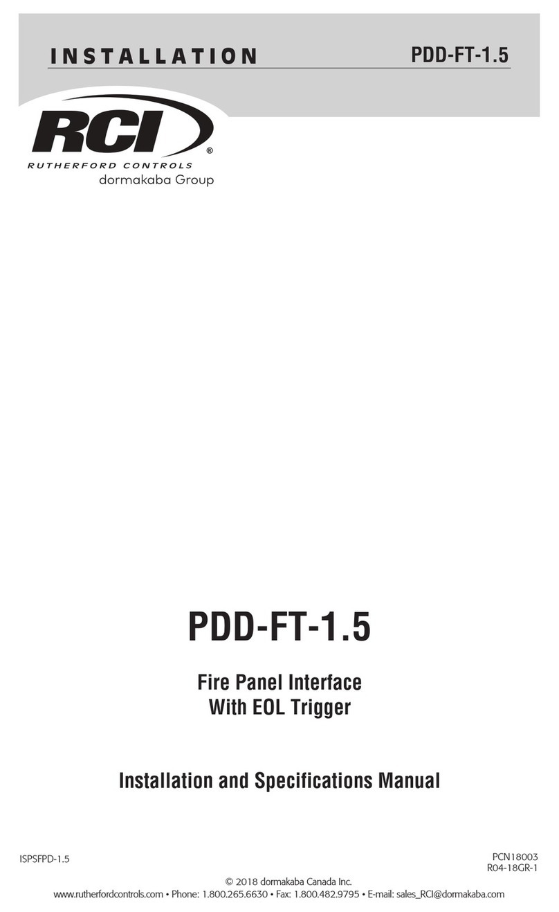 Dormakaba RCI PDD-FT-1.5 Installation and specification manual