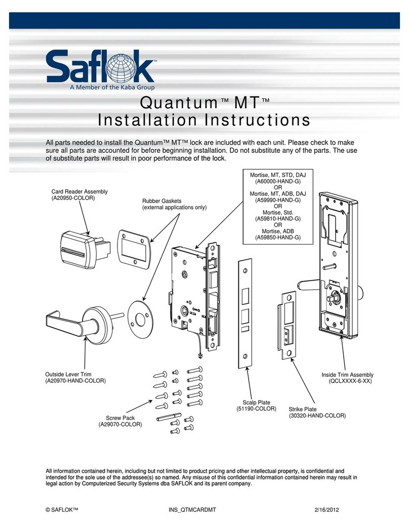 Saflok Quantum MT installation instructions