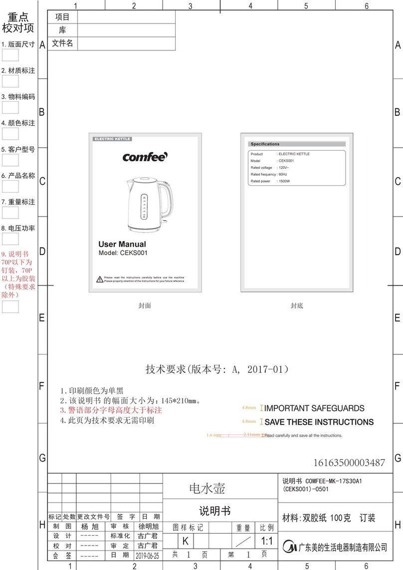 Comfee CEKS001 User manual