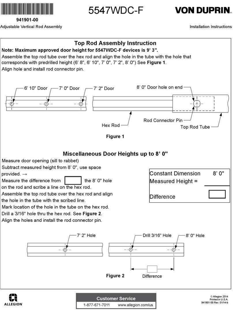 Allegion Von Duprin 5547WDC-F User manual