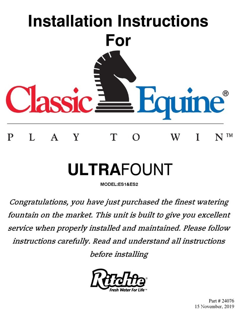 Ritchie Classic Equine ULTRAFOUNT ES1 installation instructions Ritchie Classic Equine ULTRAFOUNT ES1 installation instructions