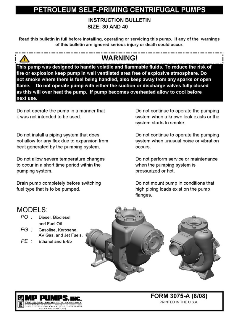 MP PUMPS PO 30 Instruction bulletin