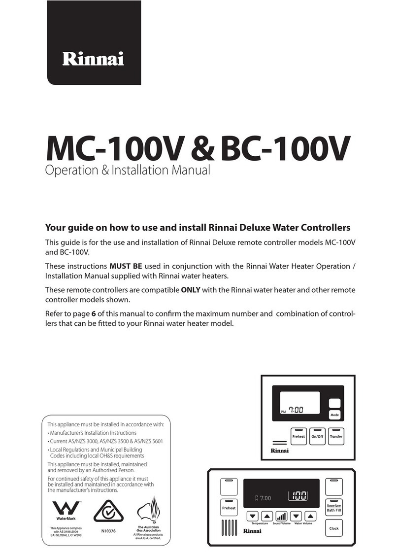 Rinnai MC-100V Operation & installation manual