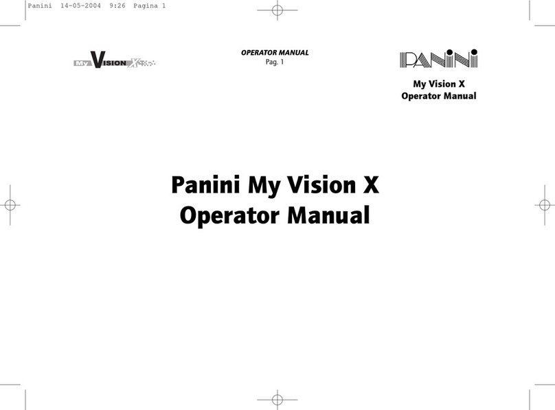 Panini My Vision X User manual Panini My Vision X User manual