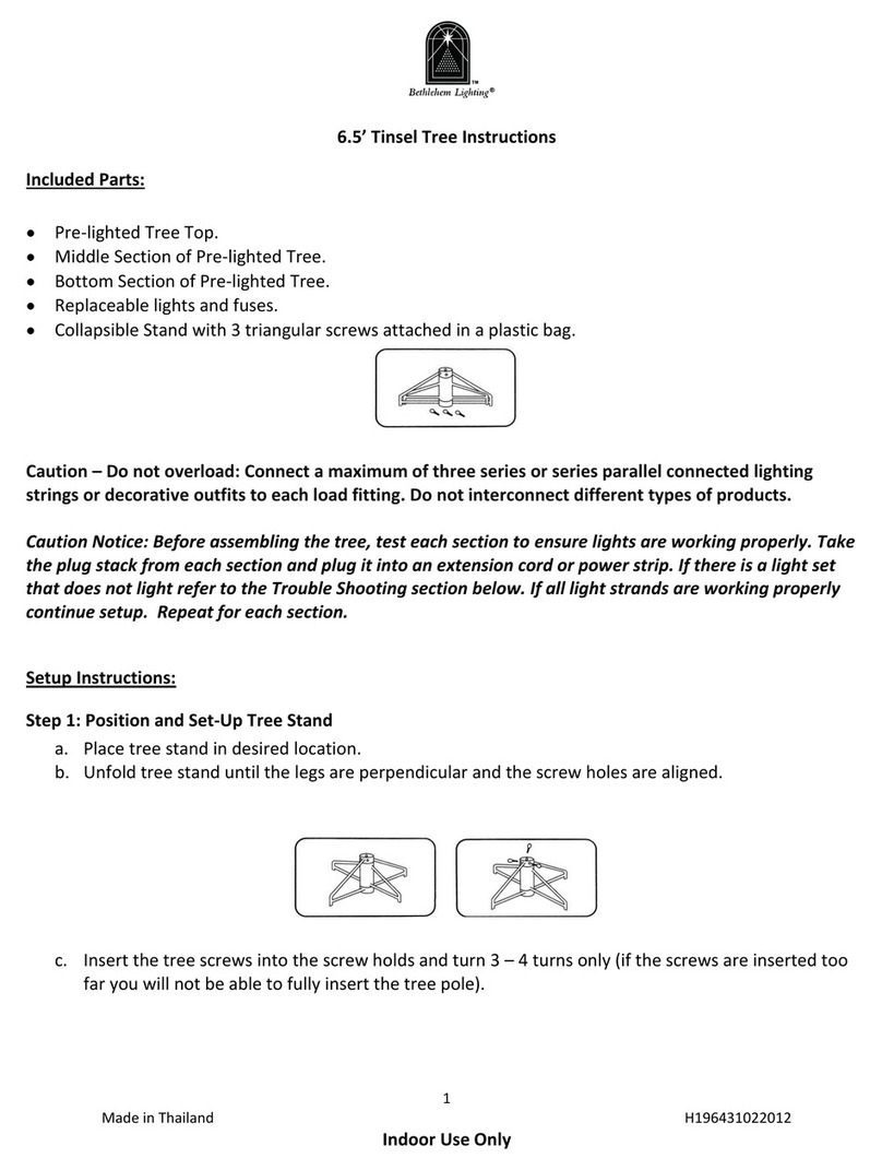 BETHLEHEM LIGHTING 6.5’ Tinsel Tree instructions