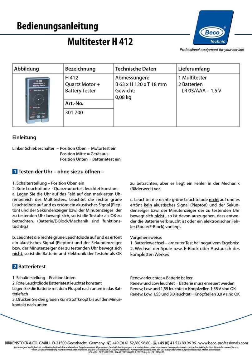 Beco Technic H 412 Operating	 instruction
