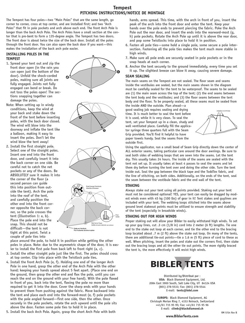 Bibler Tents Tempest Pitching instructions