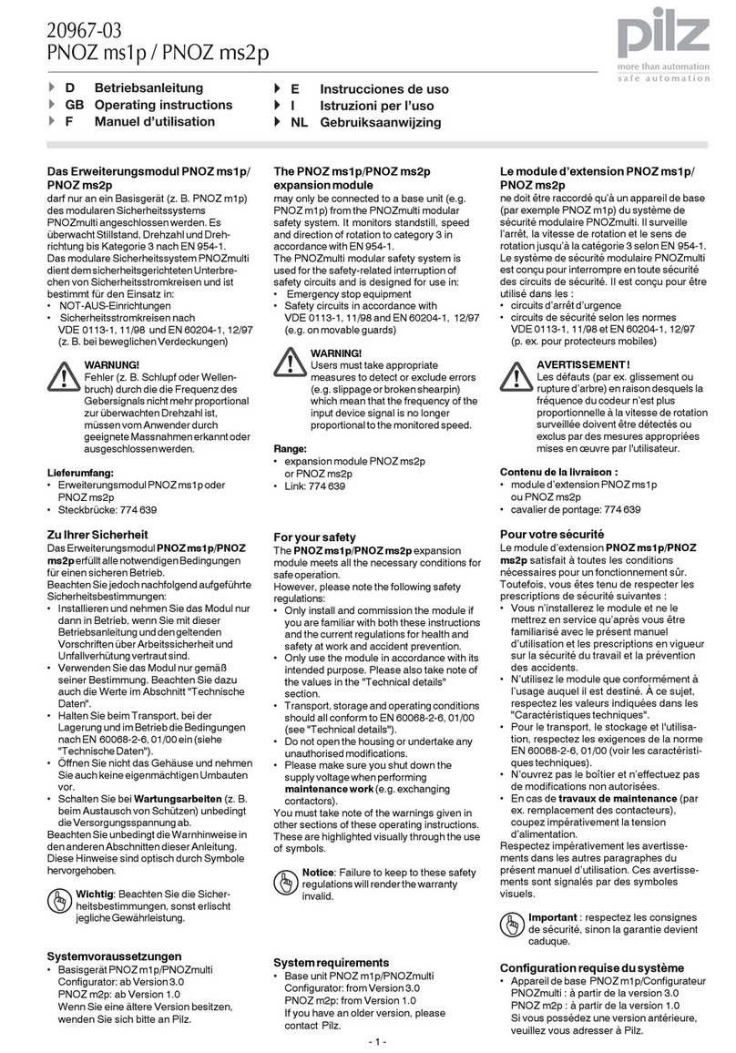 Pilz PNOZ ms1p operating instructions Pilz PNOZ ms1p operating instructions